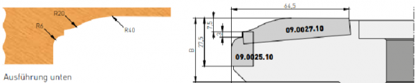 HW Wechselplatten Abplattfräser 200x35x30 Z2+2 Aluminium Ausführung unten (Rechtslauf)